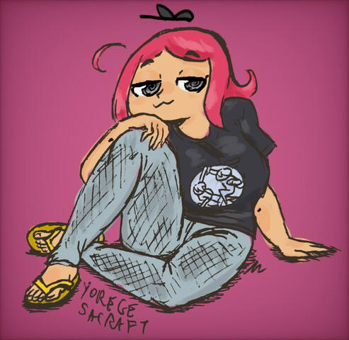 Mignya chilling in my outfit - Bluesky