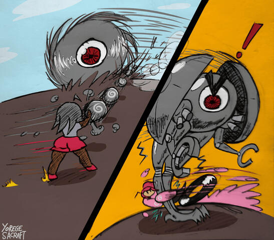 Mignya fighting huge foes!! - Bluesky