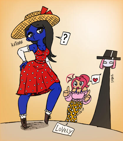 Katenna showing her summer outfit - Bluesky