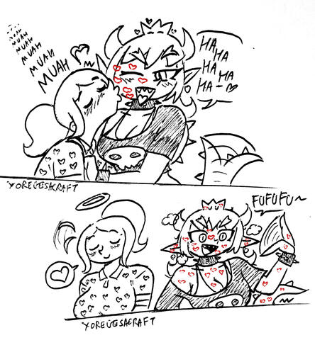 Non-canon story for fun of Mignya showing her appreciation to Bowsette - Bluesky