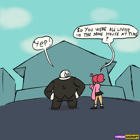 Mignya is asking BiFF about his childhood Panel 1 - Bluesky