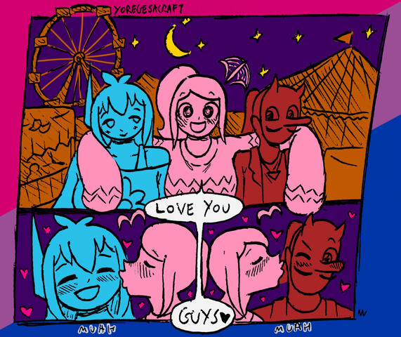 Mignya got bring to the funfair by her friends Gyuni and Kumo - Bluesky