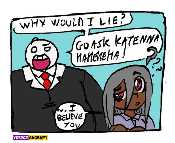 Mignya is asking BiFF about his childhood Panel 4 - Bluesky